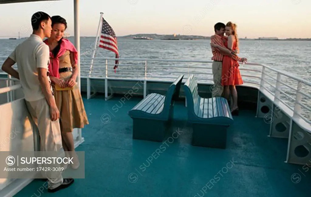 Couples on a ferryboat