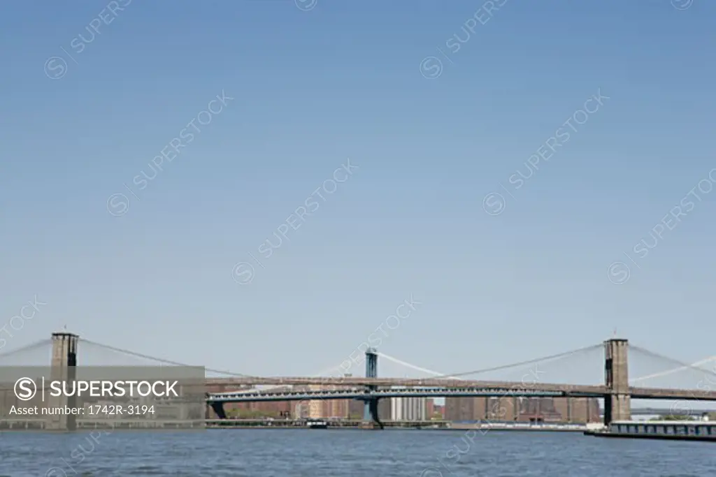 View of the Brooklyn and Manhattan Bridges