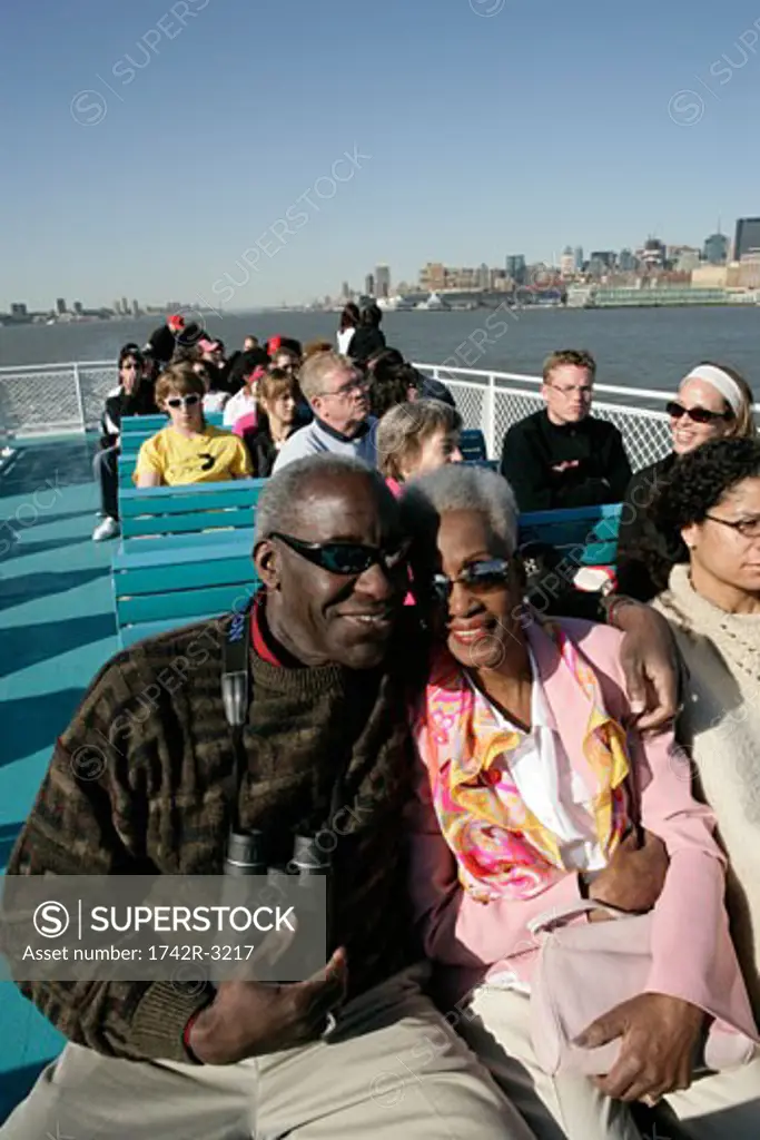 Passengers on board a boat