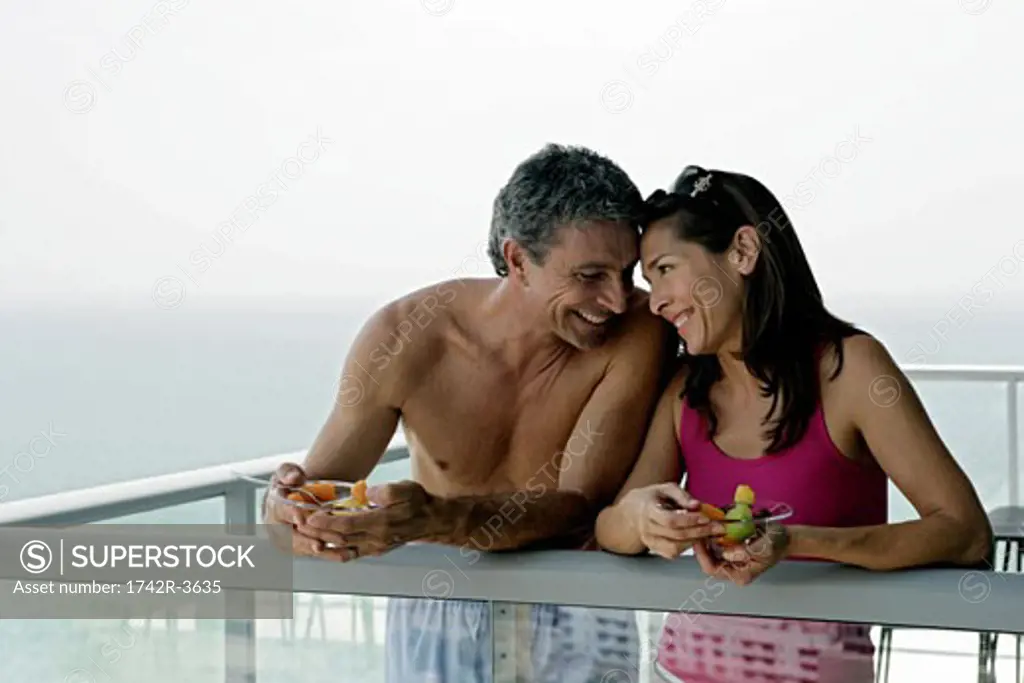 View of a couple in a romantic mood.