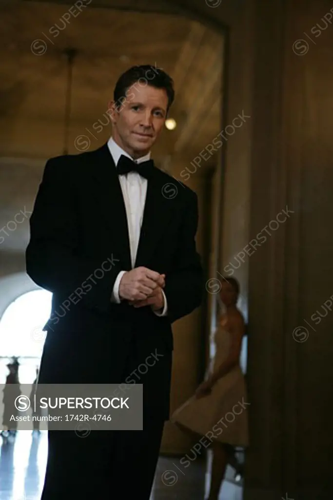 Mature man wearing a tuxedo