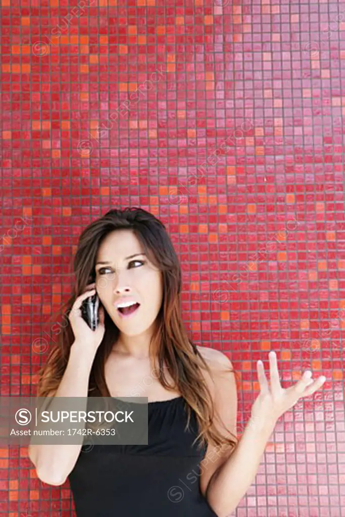 Young woman talking on a cell phone