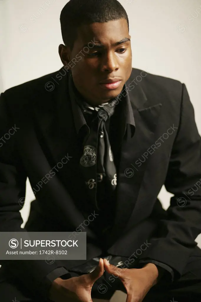 Young stylish African American man, portrait.