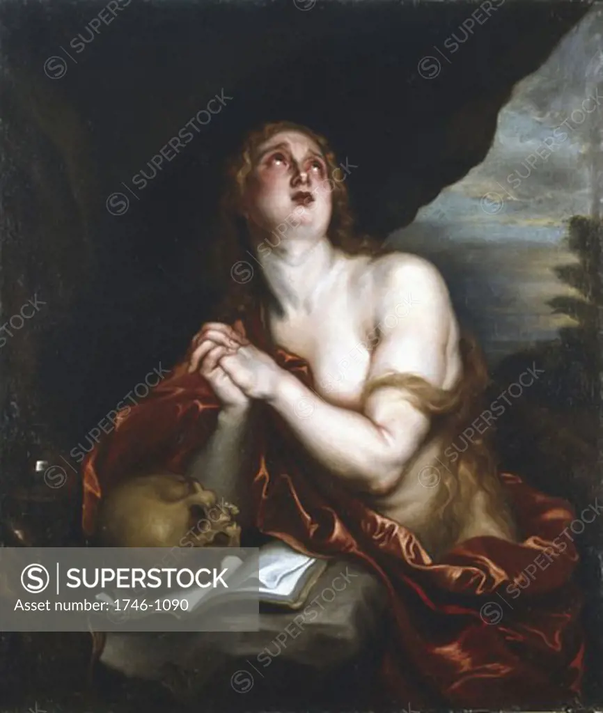 'Penitent Magdalene'. Studio of Anton van Dyck (1599-1641). Oil on canvas. Private collection
