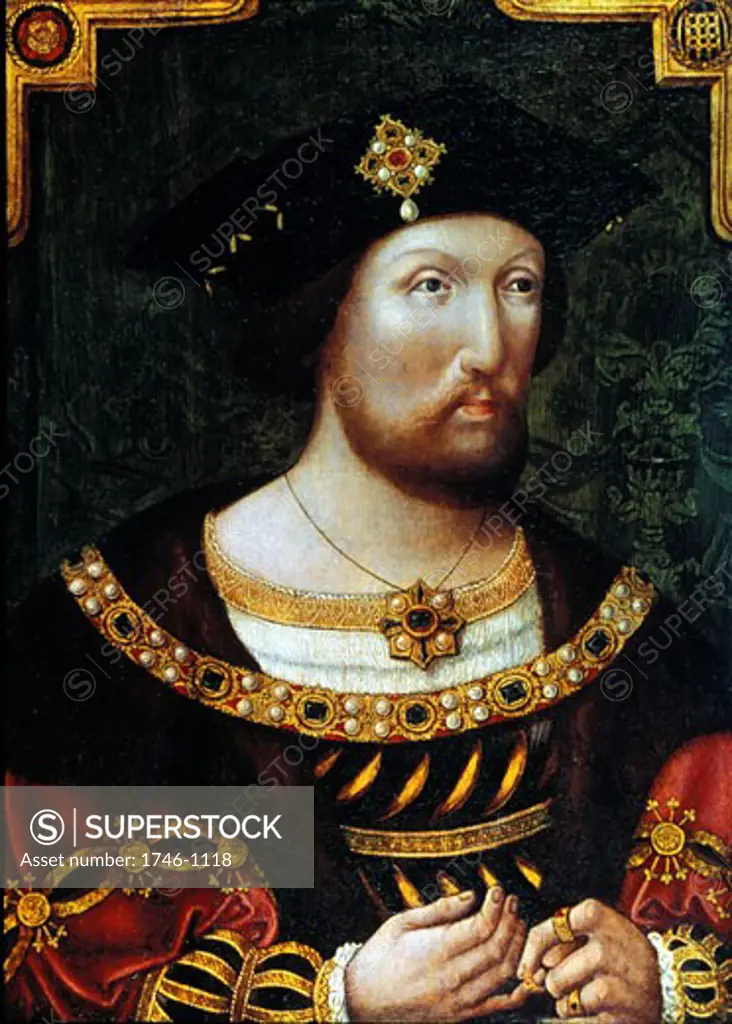 Henry VIII (1491-1547) king of England and Ireland from 1509, Anonymous portrait c 1520, National Portrait Gallery, London