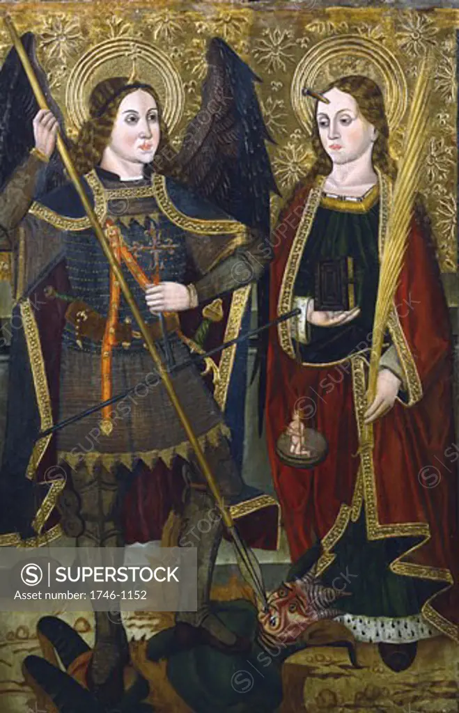 Saints Michael and Engracia Juan de la Abadia (active 1493-1513) oil on wood