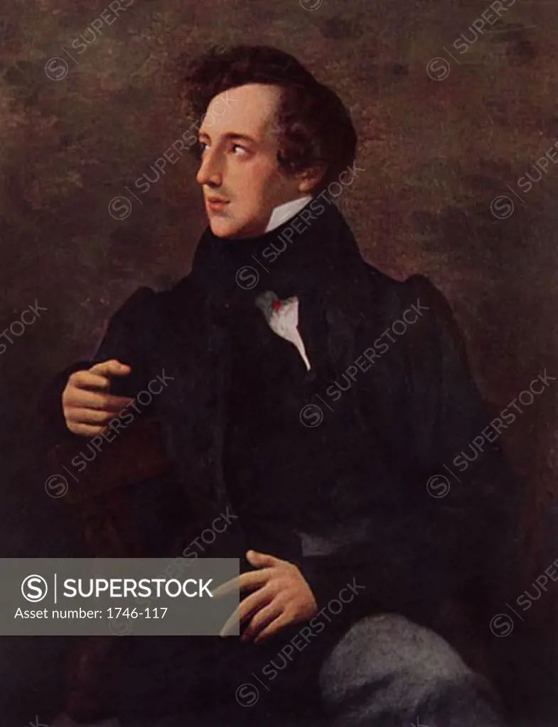 Felix Mendelssohn (1809-1847) German Romantic composer After the portrait by Wilhelm Hensel (1794-1861)