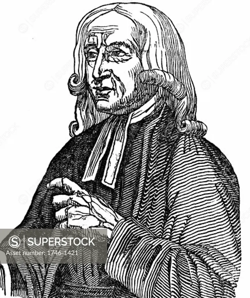 John Wesley (1703-1791) English non-conformist preacher. Founder of  Methodism. Woodcut 1832.