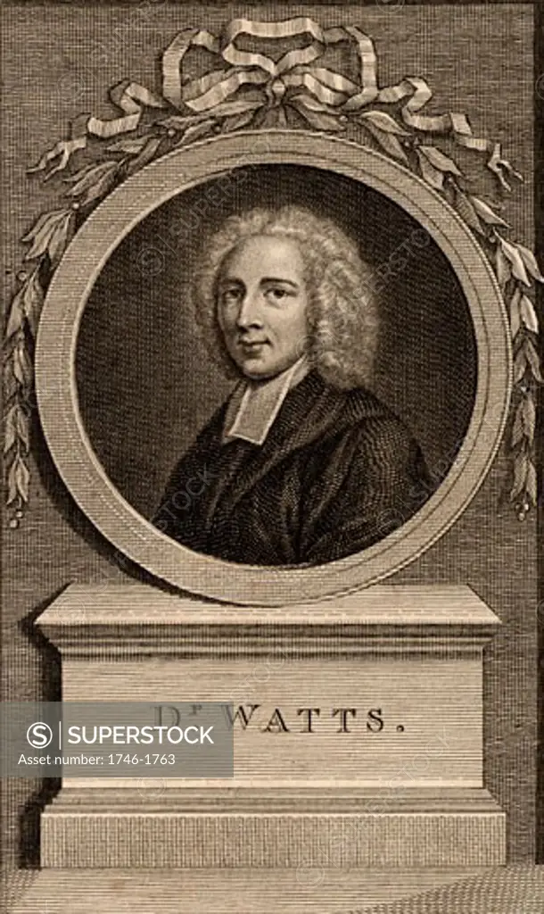 Isaac Watts (1674-1748) English hymn writer and non-conformist Christian minister 18th century engraving by Francesco Bartolozzi (1727-1815)