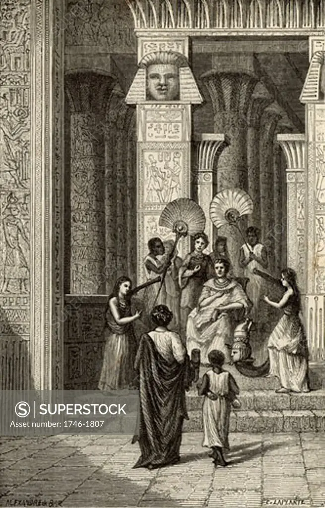 Euclid (3rd century BC) Ancient Greek mathematician who taught at the Alexandrian school, presenting his Elements of Geometry to Ptolemy I, Soter, king of Egypt. Engraving from Vies des Savants Illustres by Louis Figuier (Paris, 1866).