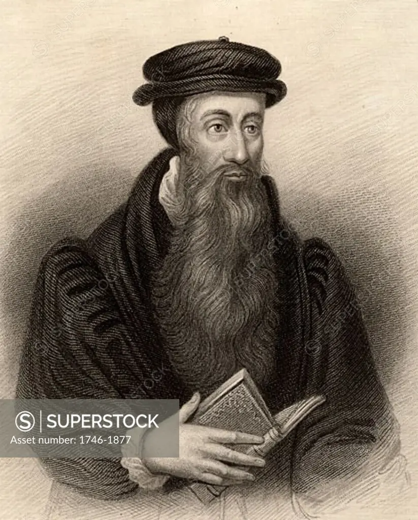 John Knox (1505-1572) Scottish Protestant (Calvinist) reformer. Engraving from "A Biographic Dictionary of Eminent Scotsmen" by Thomas Thomson (Edinburgh and London 1870).