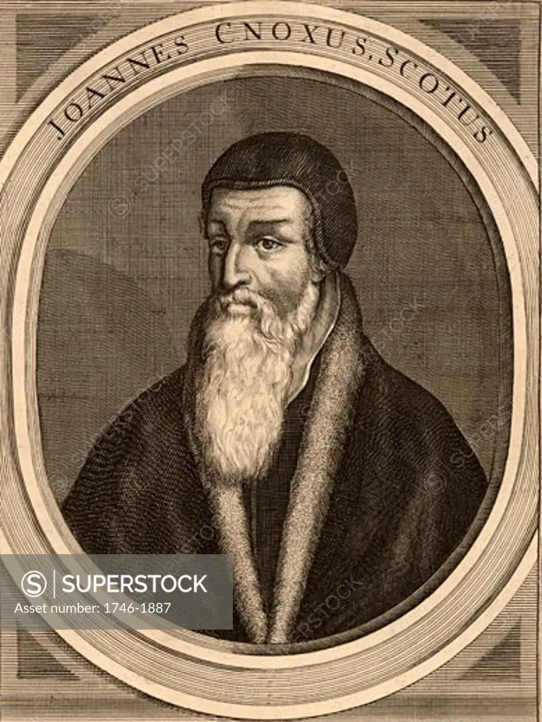 John Knox (1505-1572) Scottish Protestant (Calvinist) reformer. 18th century copperplate engraving.