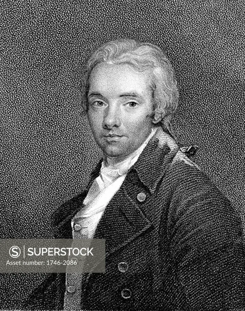 William Wilberforce (1759-1833) English philanthropist, Member of Parliament for Hull, Yorkshire, For 19 years campaigned for abolition of slave trade, achieved success in 1807, Stipple engraving 1814