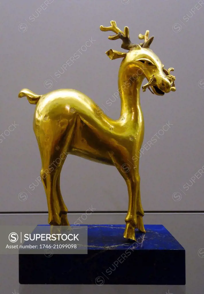 Gold Deer from the Qing Dynasty (1644-1911) Dated 18th Century.
