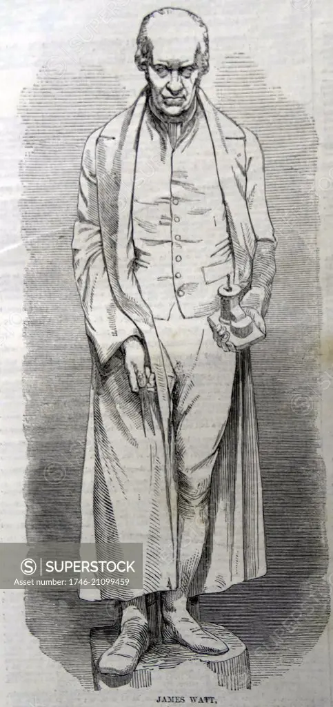 Sketch of James Watt; (1736-1810) Scottish inventor and mechanical engineer.