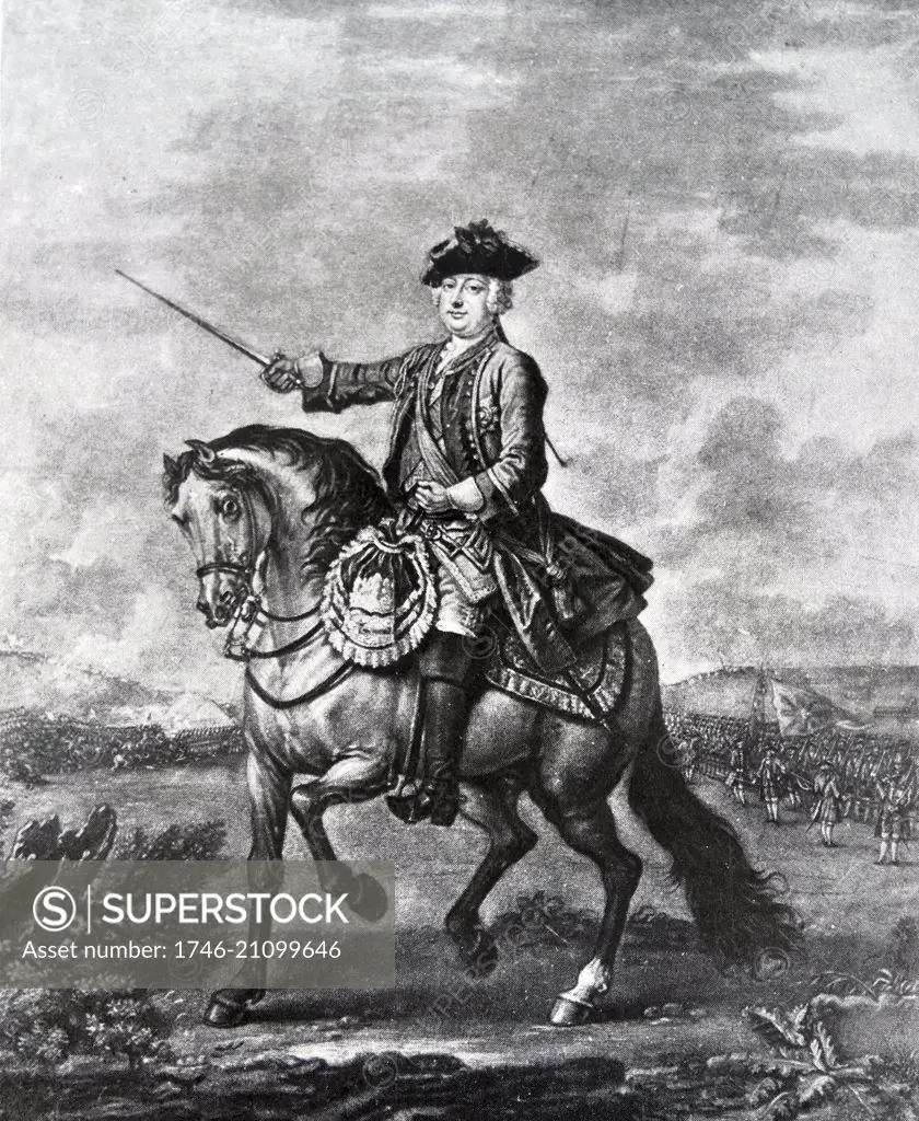 The Duke of Cumberland.; Prince William Augustus (1721 ñ 1765); was the third son of George II of Great Britain. remembered for his role in putting down the Jacobite Rising at the Battle of Culloden in 1746