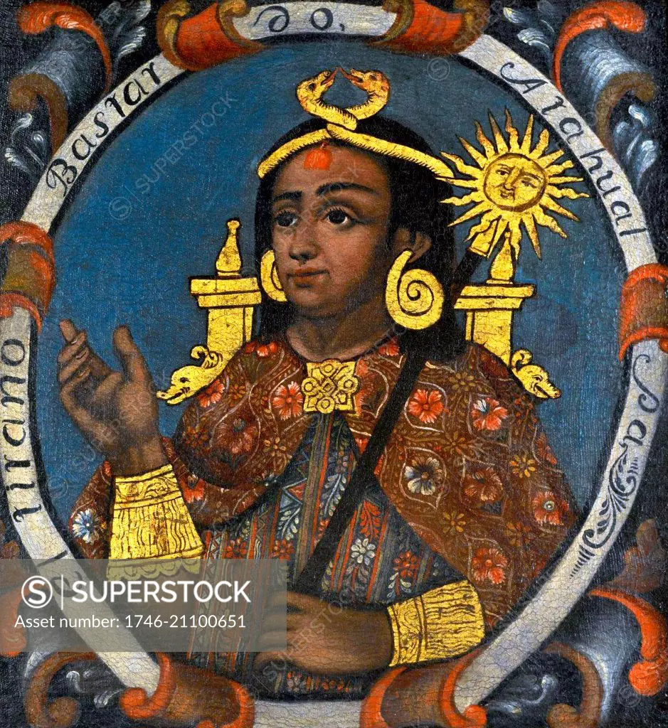 Portrait of Atahualpa (1500-1533) Last Sapa Inca emperor before the Spanish conquest. Dated 16th Century