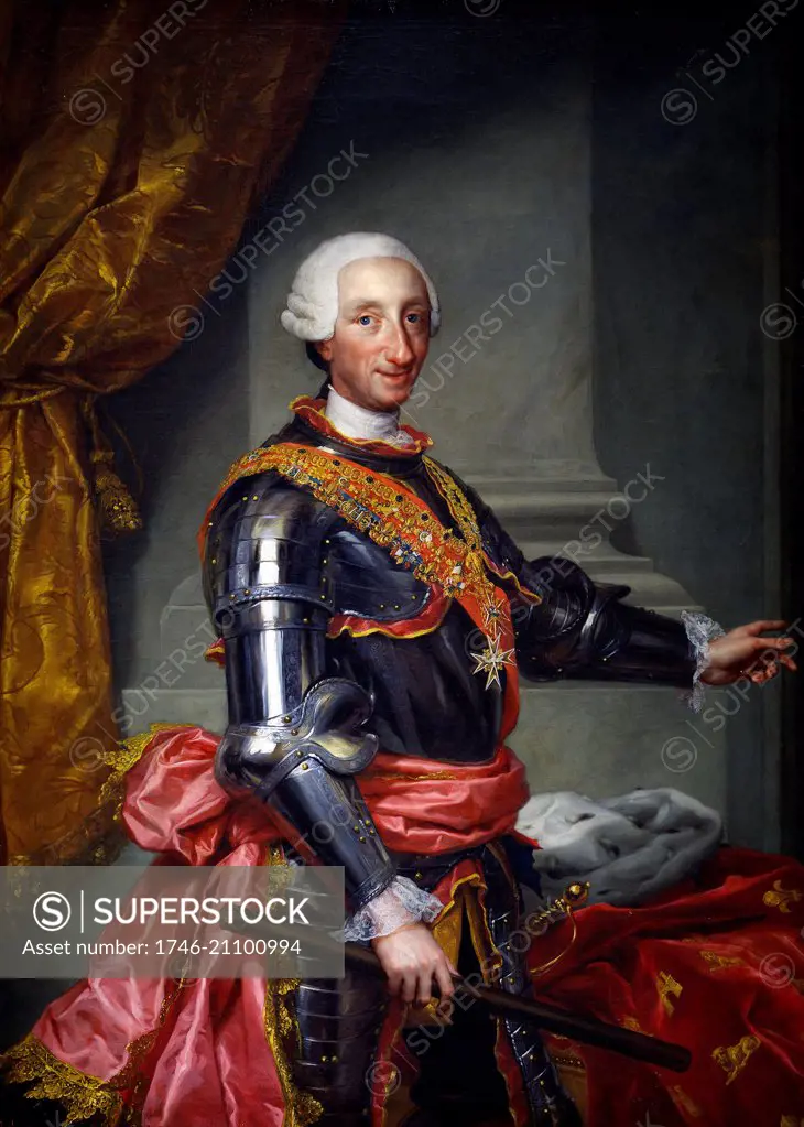 Portrait of Charles III (1716-1788) King of Spain and the Spanish Indies. Painted by Anton Raphael Mengs (1728-1779). Dated 18th Century