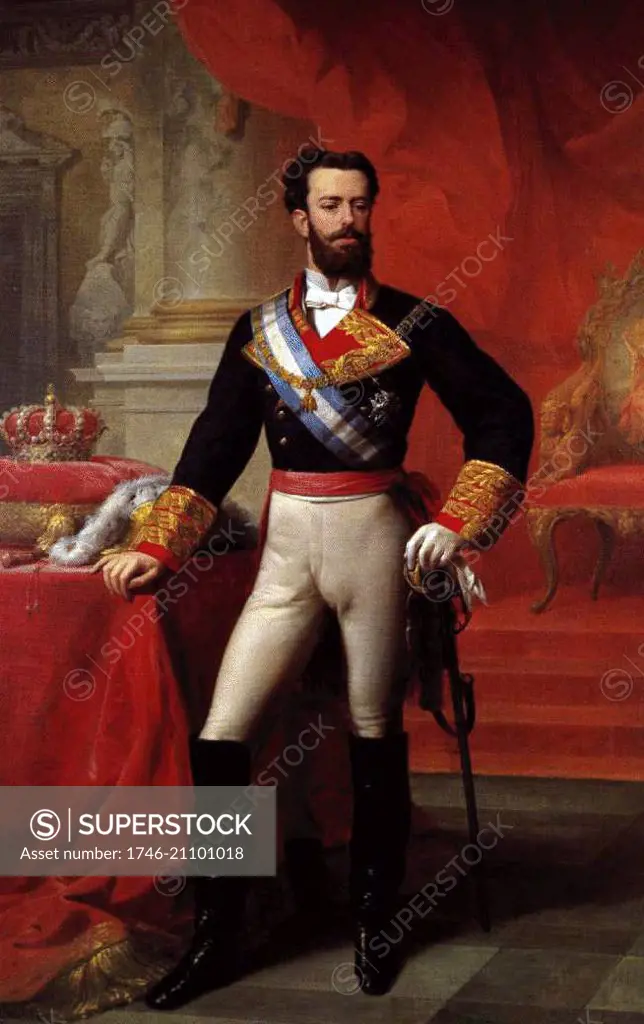 Portrait of Amadeo I (1845-1890) King of Spain from the House of Savoy. Dated 1870