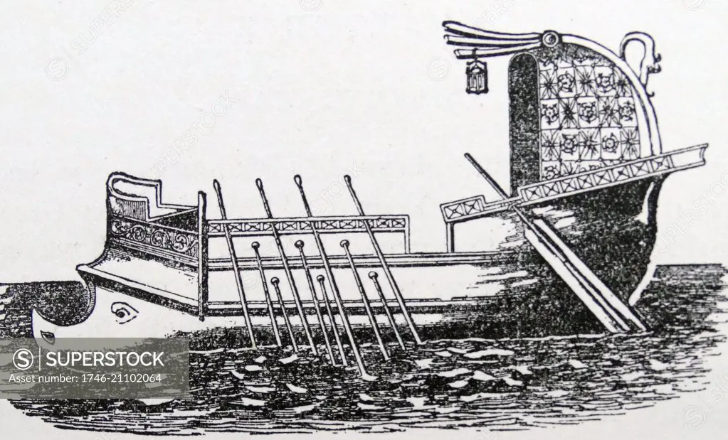 A Roman Galley, about 110 A.D. From Trajan's Column at Rome.
