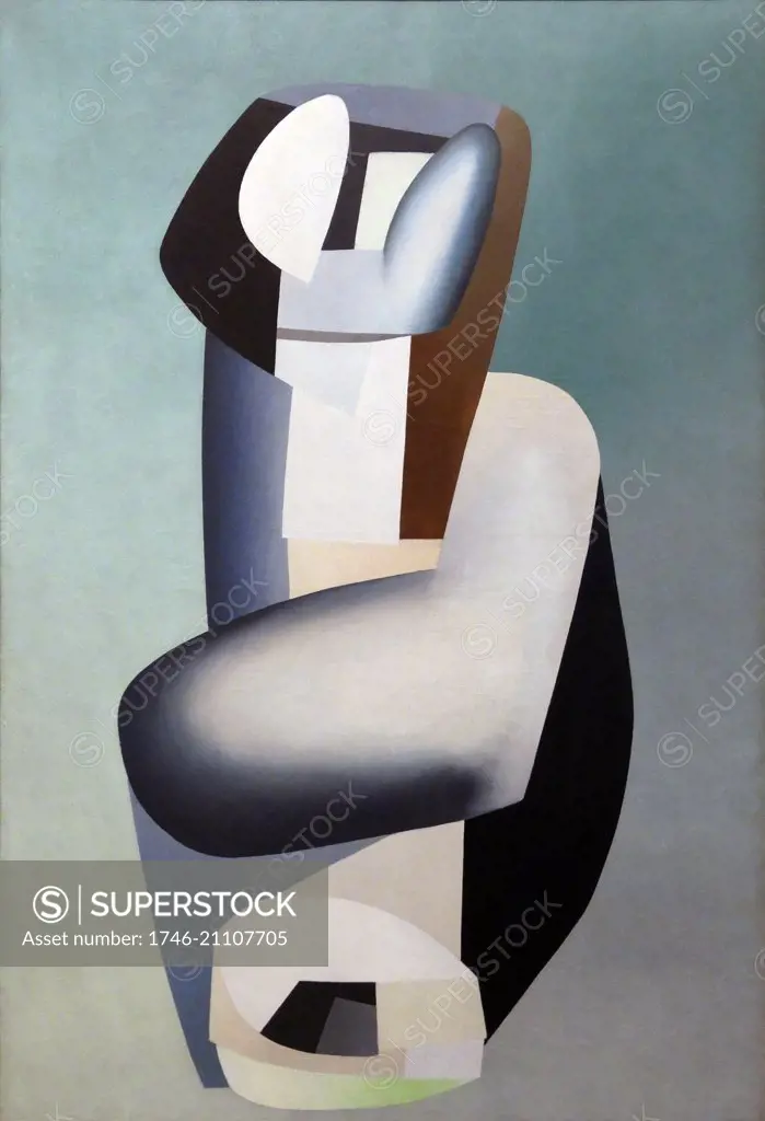 Figure bleue by Jean Hélion (1904-1987). Oil on canvas, 1935. Hélion was a French painter whose abstract work in the 1930s helped to establish him as a leading modernist.
