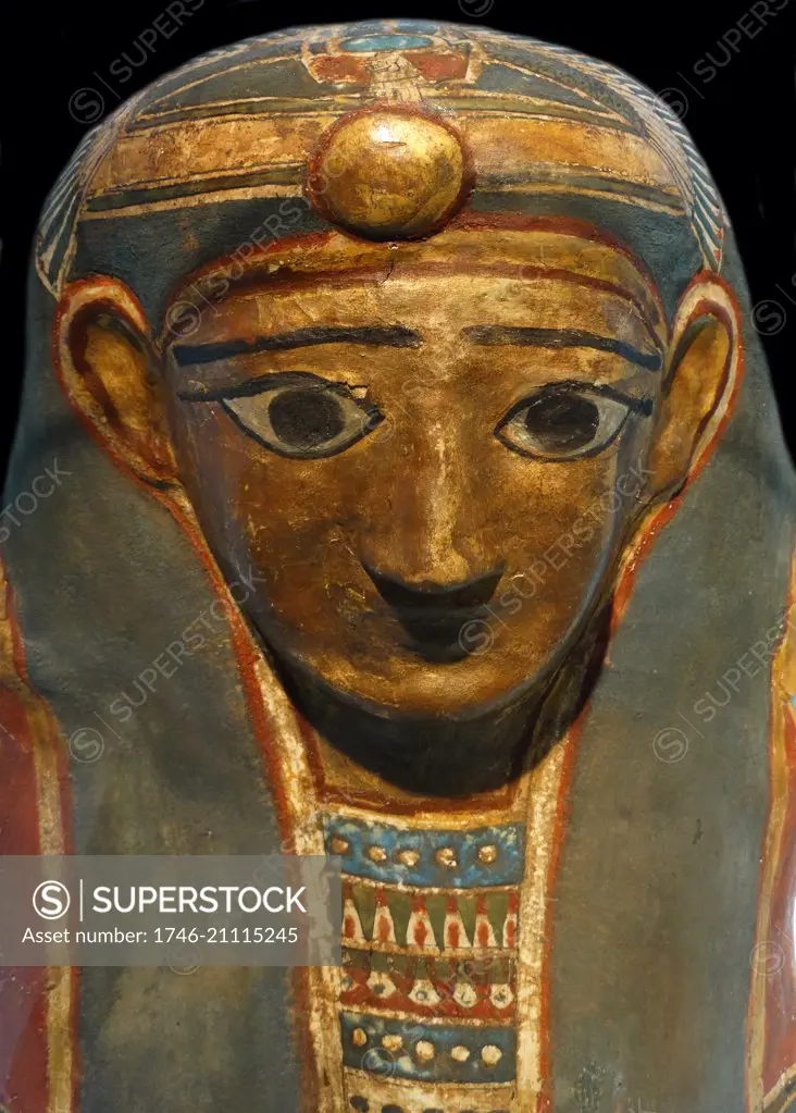 Roman-Egyptian Funerary mask. Cartonnage. 1st century BC.