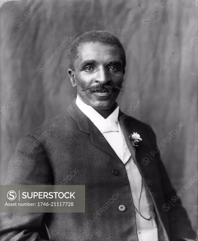 Photographic print of George Washington Carver (born into slavery in 1861or1864 - 1943), half-length portrait, facing right, Tuskegee Institute, Tuskegee, Alabama by Benjamin Frances Johnston, (1864-1952).