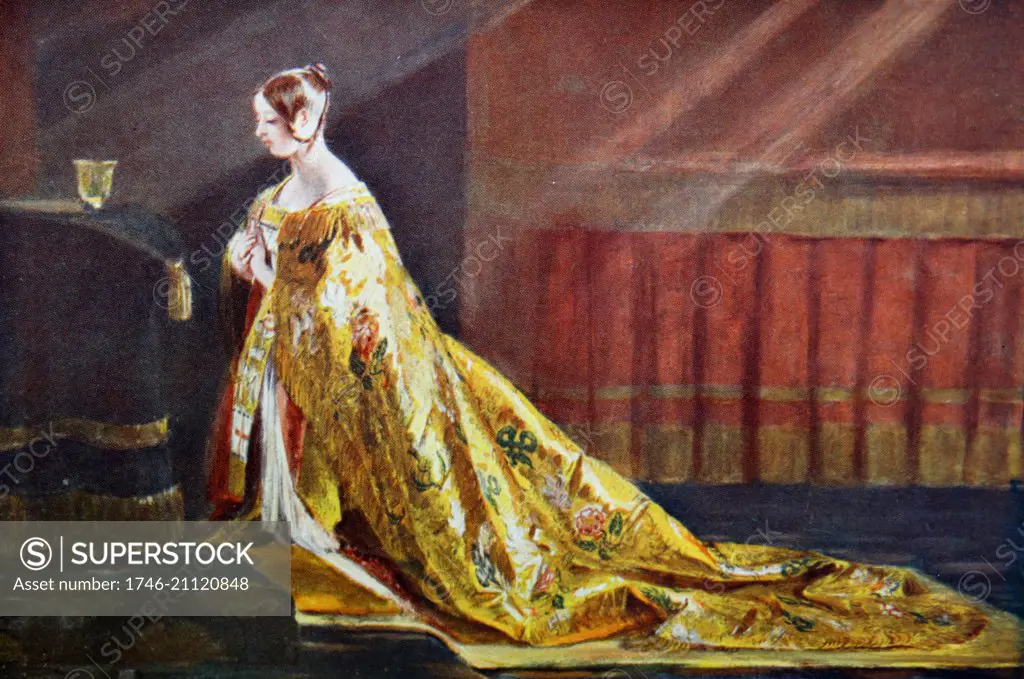 Queen Victoria (1819-1901) Queen of the United Kingdom of Great Britain and Ireland and Empress of India, in her coronation robes. Dated 19th Century