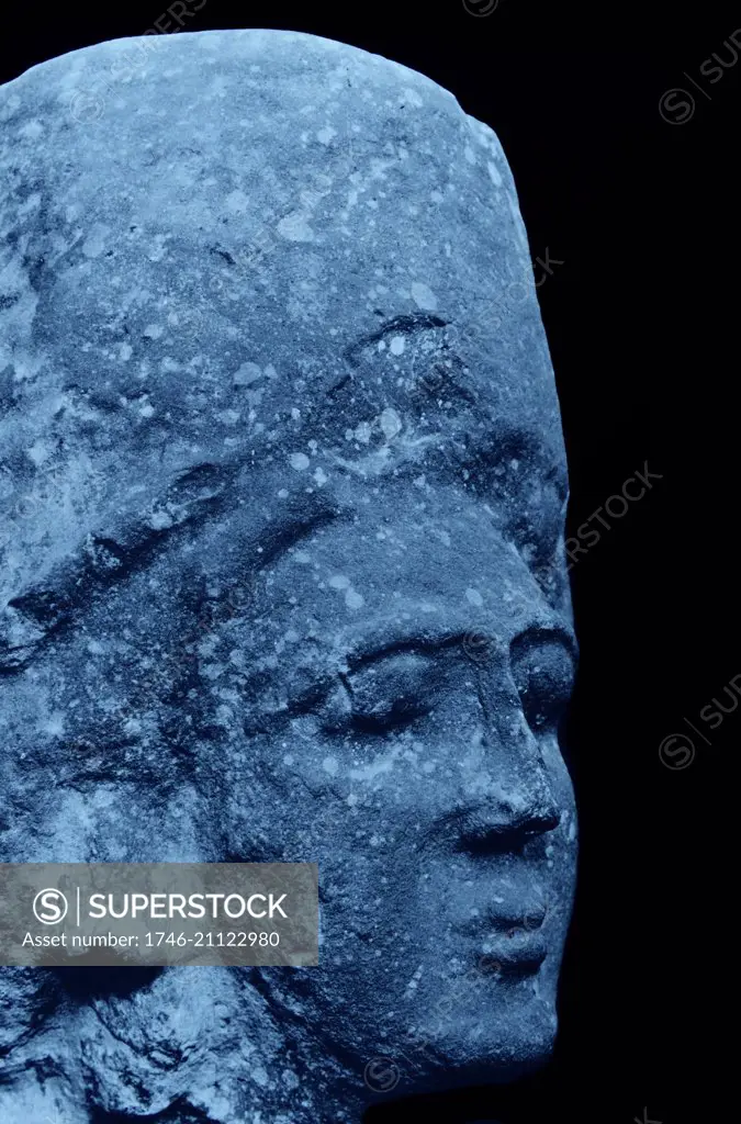 Portrait head of a women from Mathura, Uttar Pradesh, India 5th Century BC