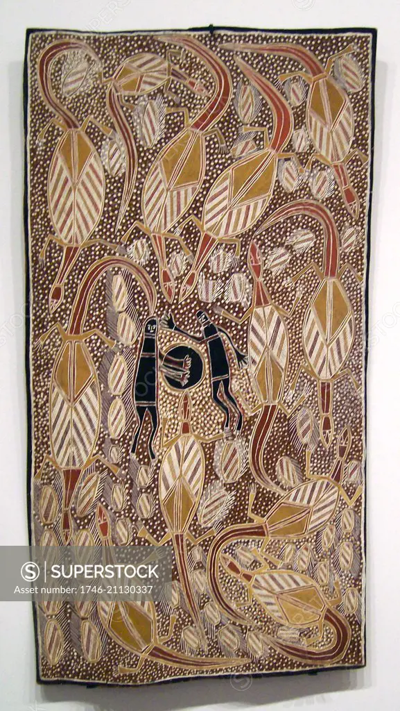 Australian Aboriginal bark painting.