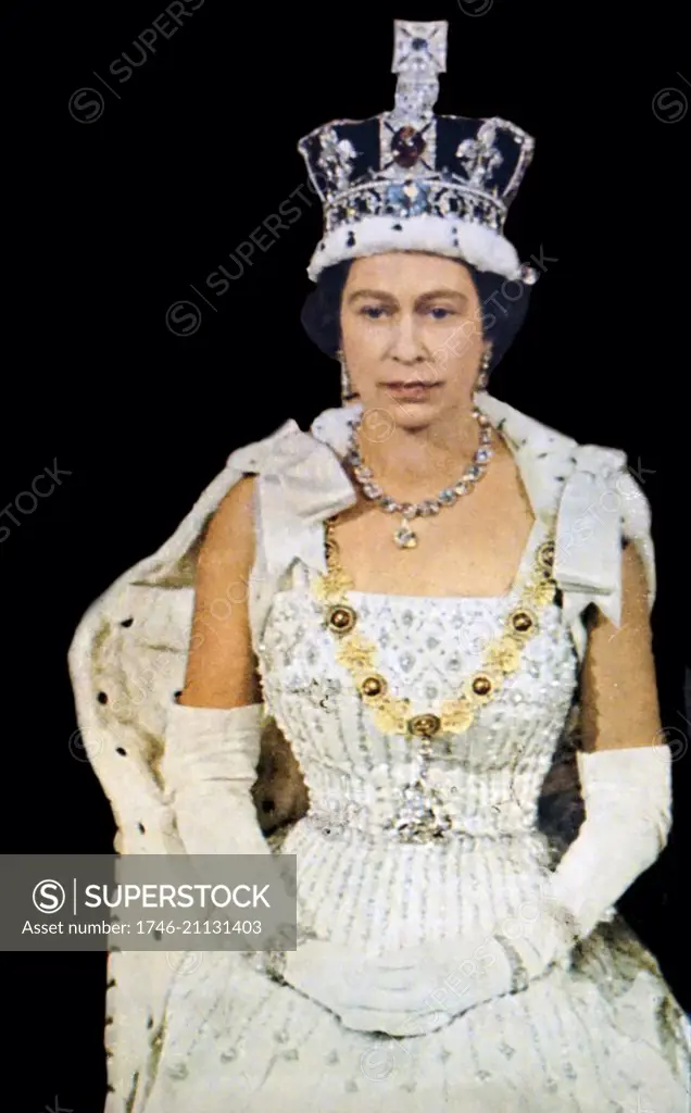Photograph of Queen Elizabeth II (1926-) Queen of the United Kingdom, Canada, Australia, and New Zealand. Dated 20th Century
