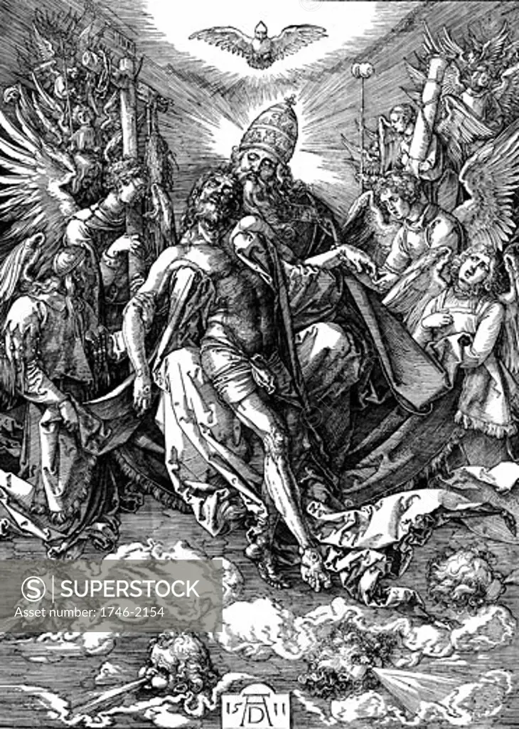 The Trinity (The Throne of Grace). Albrecht Durer (1471-1528 German) Woodcut, 1511