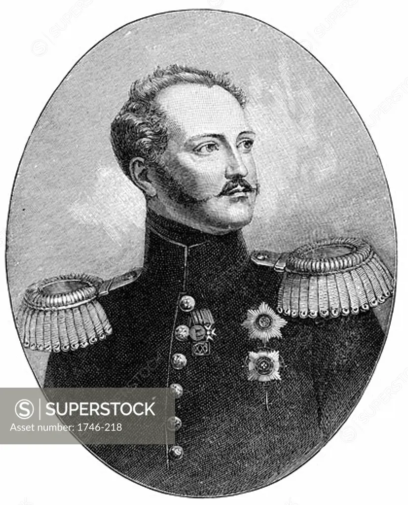 Nicholas I (1796-1855) Tsar of Russia, Wood engraving