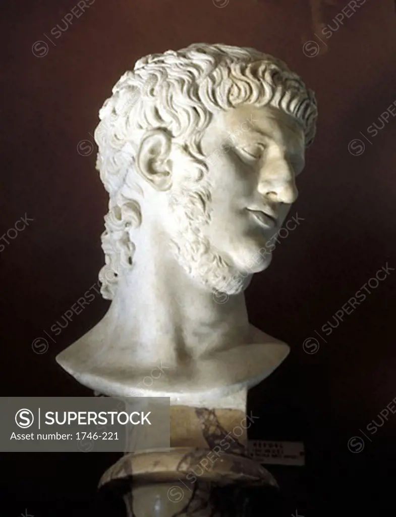 Nero (AD 37-68) Roman emperor from 54 to 68 AD Marble Bust