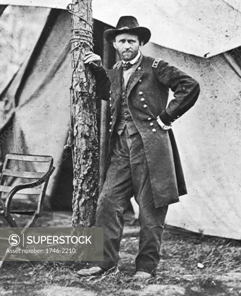General Ulysses S. Grant at City Point in Virginia, USA June 1864 Photograph by Mathew Brady