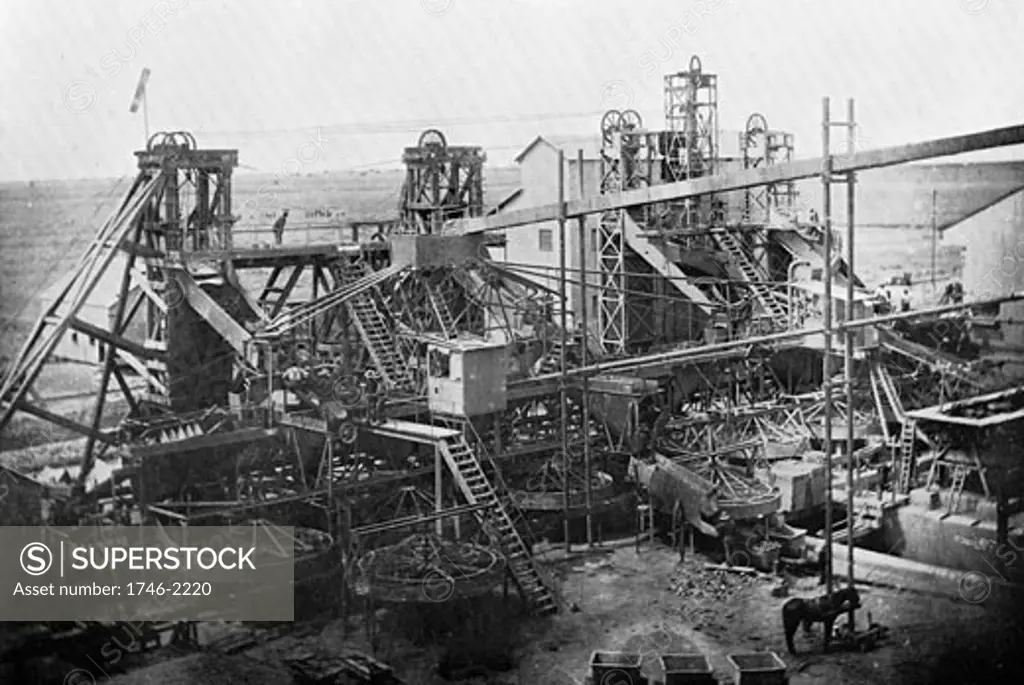 Washing plant at De Beers diamond mines, Kimberley, South Africa, c.1900