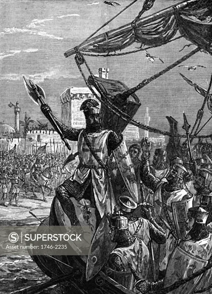 Richard I, Coeur de Lion, (1157-1199) landing at Jaffa (Joppa), September 1191. (c1880).