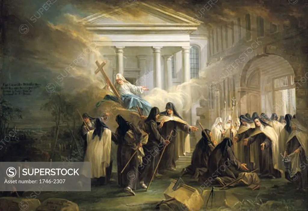 Anon. 18th Century Painting ' The Carmelites arriving in Brussels