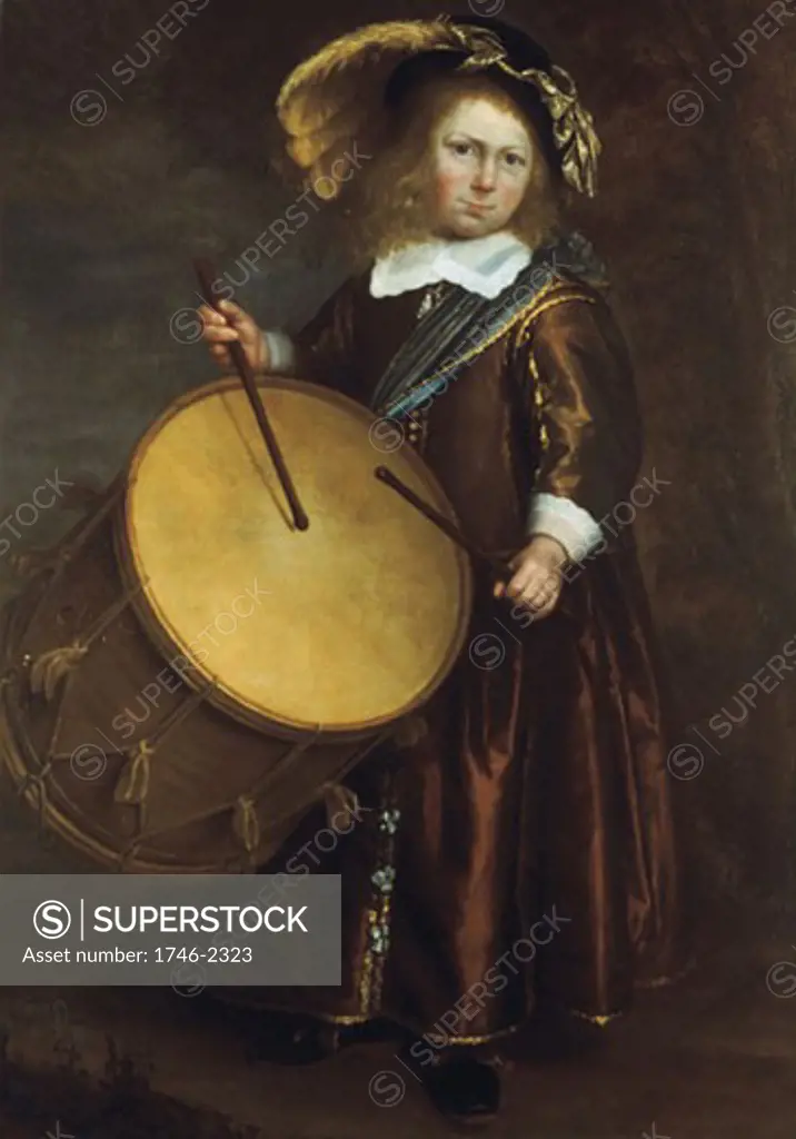 Child with a Drum, Rembrandt (School of), (b.17th C.)