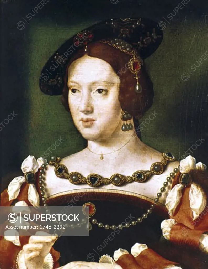Eleanor of Hapsburg, Joos van Cleve, (1485-c1541/Netherlandish)