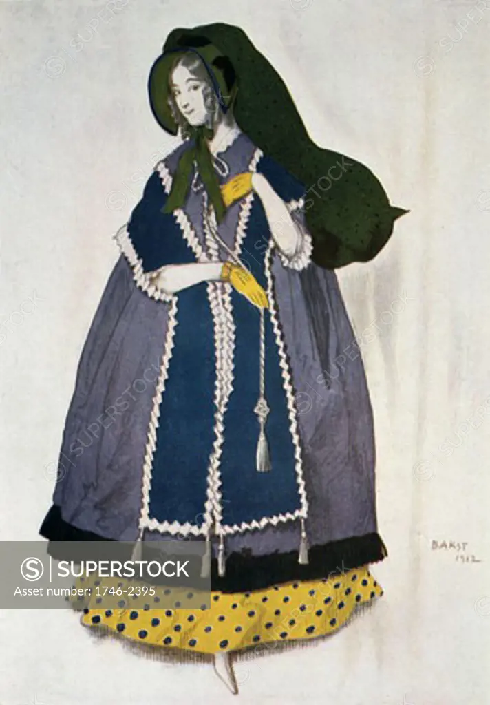 Costume for the ballet Les Papillions, 1912, Leon Bakst, (1866-1924/Russian)