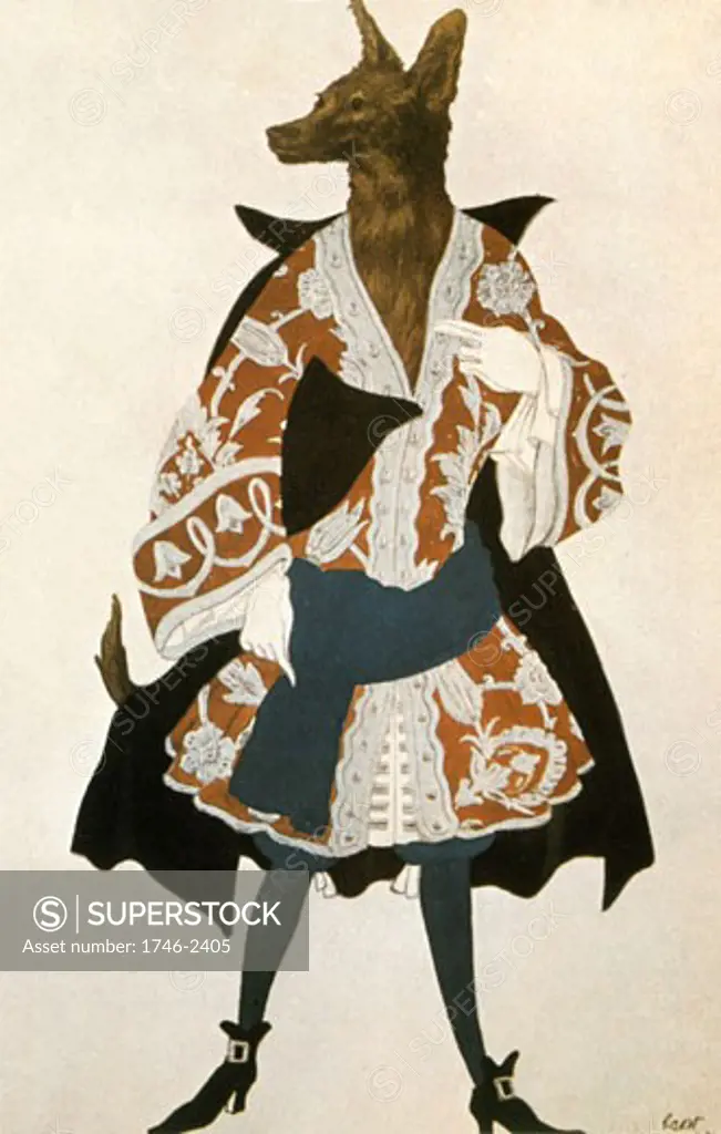 Costume for the ballet Sleeping Beauty by Tchaikovsky, Leon Bakst, (1866-1924/Russian)