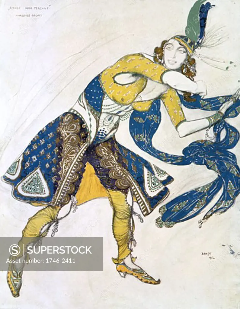 Indian dancer., Leon Bakst, (1866-1924/Russian)