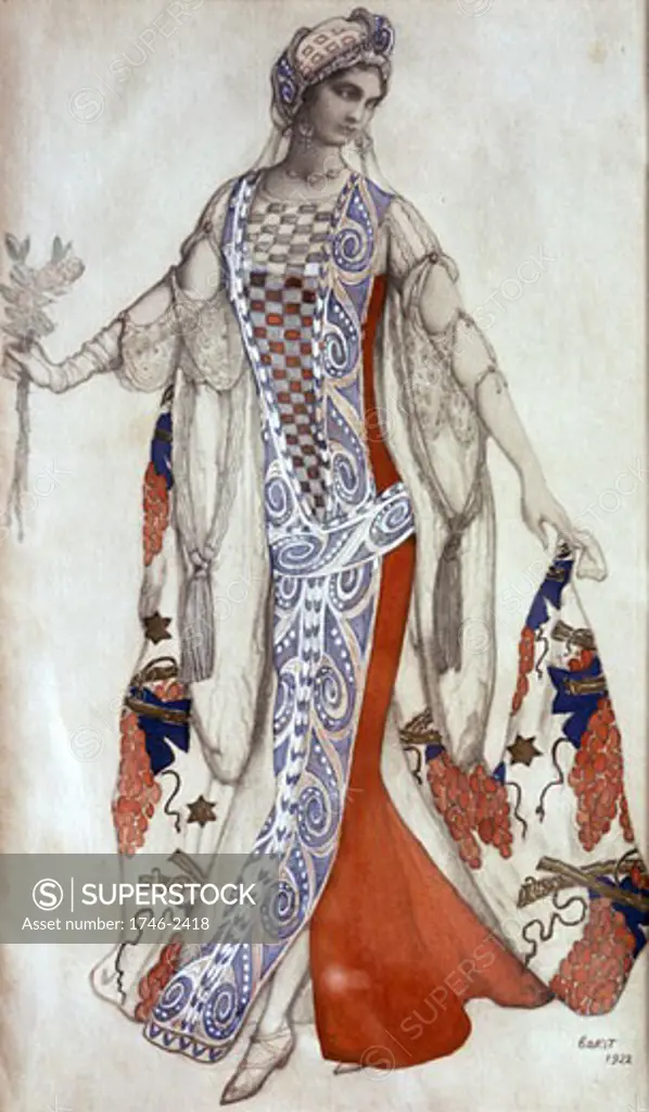 Costume for the ballet Sleeping Beauty., Leon Bakst, (1866-1924/Russian)