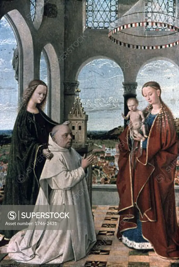 Madonna and Child with St. Barbara and a Carthusian Monk Petrus Christus (ca.1410-1475 Netherlandish)