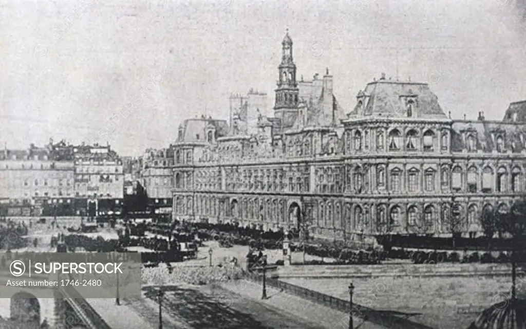 Ruins of Tuilleries Palace in Paris, 1871 Paris Commune (Photograph).