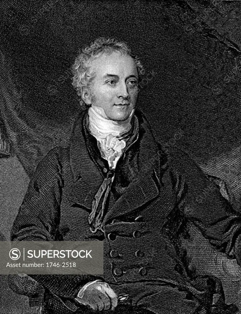 Thomas Young (1773-1829) English physicist and Egyptologist, Engraving after portrait by Lawrence