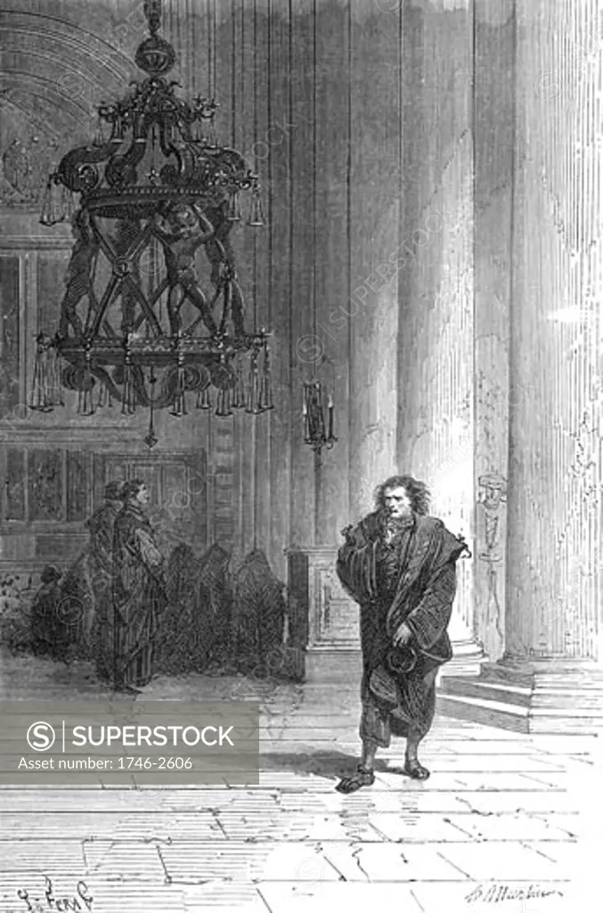 Galileo observing the swaying of the chandelier in Pisa Cathedral, c1584. 1870. Galileo Galilei (1564-1642) Italian astronomer, mathematician and physicist used this observation in his work which led to his discovery of the isochronism of the pendulum and eventually, through Huyghens, to developme