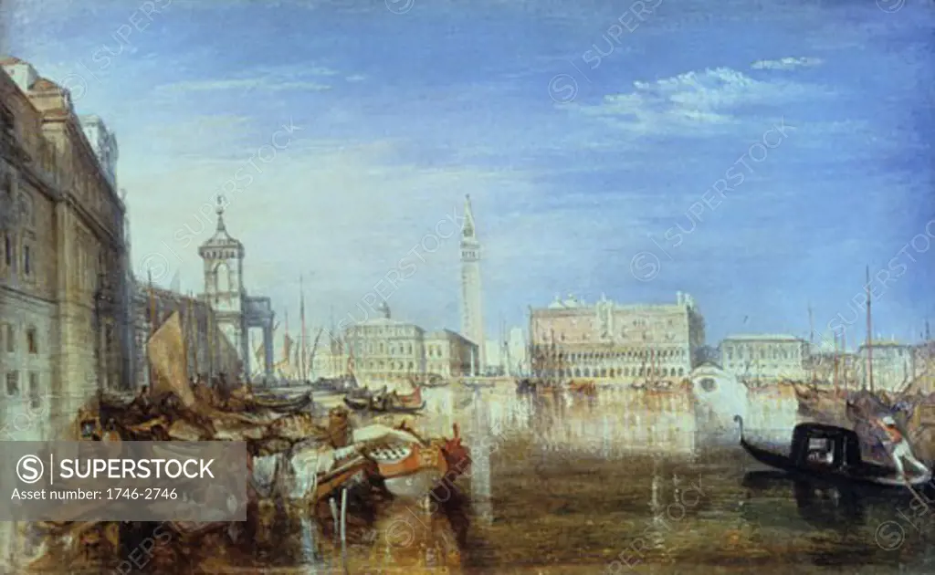 Bridge of Sighs, Ducal Palace and Custom-House, Venice: Canaletti , 1833, Joseph Mallord William Turner, (1775-1851/British), Oil on canvas