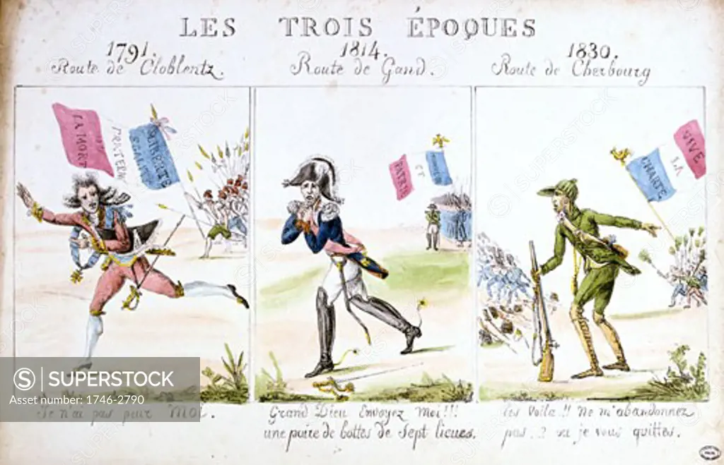 France The Three epochs of change 1791, 1814 and 1830